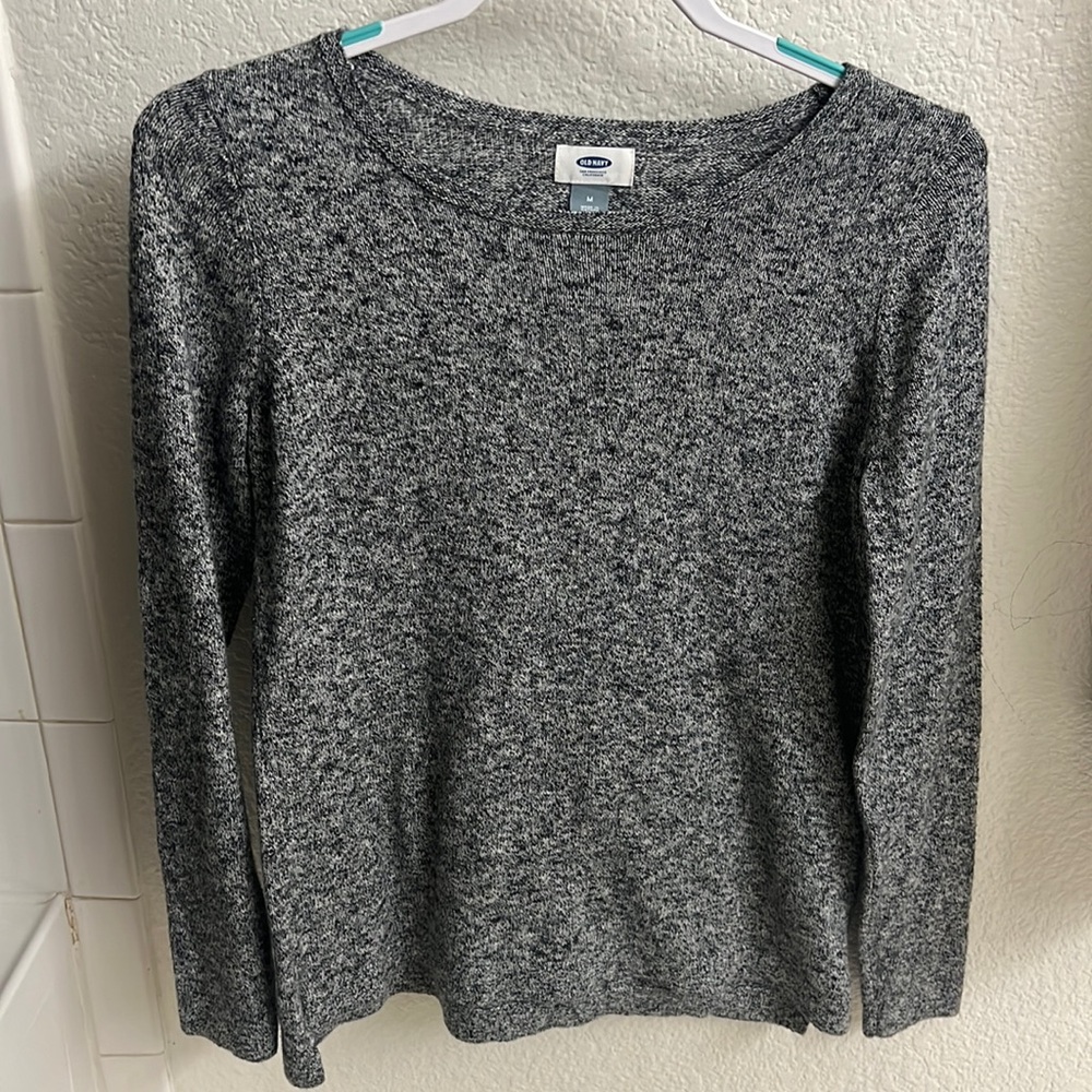 Black/white/gray peppered sweater